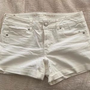 American Eagle white jean shorts, size 10